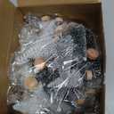 Waipfaru Christmas Table Decor, 30 Pcs Bottle Brush Christmas Trees, White Mini Christmas Trees, Farmhouse Pine Trees for Xmas Tabletop Crafts Indoor Home Decorations (Sliver & White)