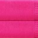 GLAMBURG 100% Cotton Oversized 2 Pack Bath Sheets 35x70, Ultra Soft Highly Absorbant Compact Quickdry & Lightweight Large Bath Sheet Set, Ideal for Gym Travel Camp Pool - Hot Pink