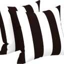 LVTXIII Outdoor/Indoor Throw Pillows, Decorative Throw Pillows with Inserts, 18x18 Square Pillows for Bed, Couch, Sofa and Patio Furniture (Set of 2, Cabana Black)