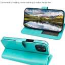 Bocasal Wallet Case for iPhone 14 Plus, RFID Blocking Magnetic Flip Case with Card Slots Holder Kickstand Wrist Strap, PU Leather Folio Shockproof Protective Cover 6.7 Inch (Light Blue)