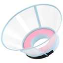 Sponge Core Dog Cone, Inflatable Dog Cone Collar Alternative, Dogs Donut Collar After Surgery, Soft Cone for Large Medium Small Dogs to Stop Licking, No Inflation Required, Clear View(Size 8, Pink)
