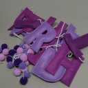 Pre-Strung Happy Birthday Banner Felt Ball Happy Birthday Garland Purple Birthdays Decorations Bunting String Triangle Flags Purple Pennant Banners Photo Booth Party Supplies for Women