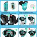 Snorkeling Gear for Adults Kids, Dry-Top Snorkel Set, 180Panoramic Wide View Diving Mask Breathing Freely Snorkel Mask for Snorkeling Scuba Diving Swimming Travel