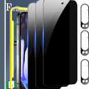 Ferilinso Full Coverage 3 Pack Privacy Screen Protector for Google Pixel 9 Pro XL [Phone Case Friendly], 3 Pack Tempered Glass Camera Lens Protector Accessories [Auto- Dusting & Adhesive]