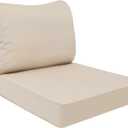 AAAAAcessories Outdoor Deep Seat Cushions, Waterproof, Fade-Resistant Patio Furniture Replacement Cushions, 23.5" x 25.5" x 5" + 23.5" x 19", Beige