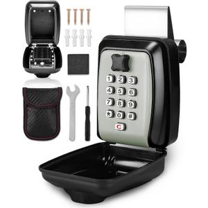 Tevlaphee Car Lock Box Punch Button Combination Car Window Key Safe Box Portable Key Storage Waterproof Security Lock Boxes for Keys,Credit Cards and Cash