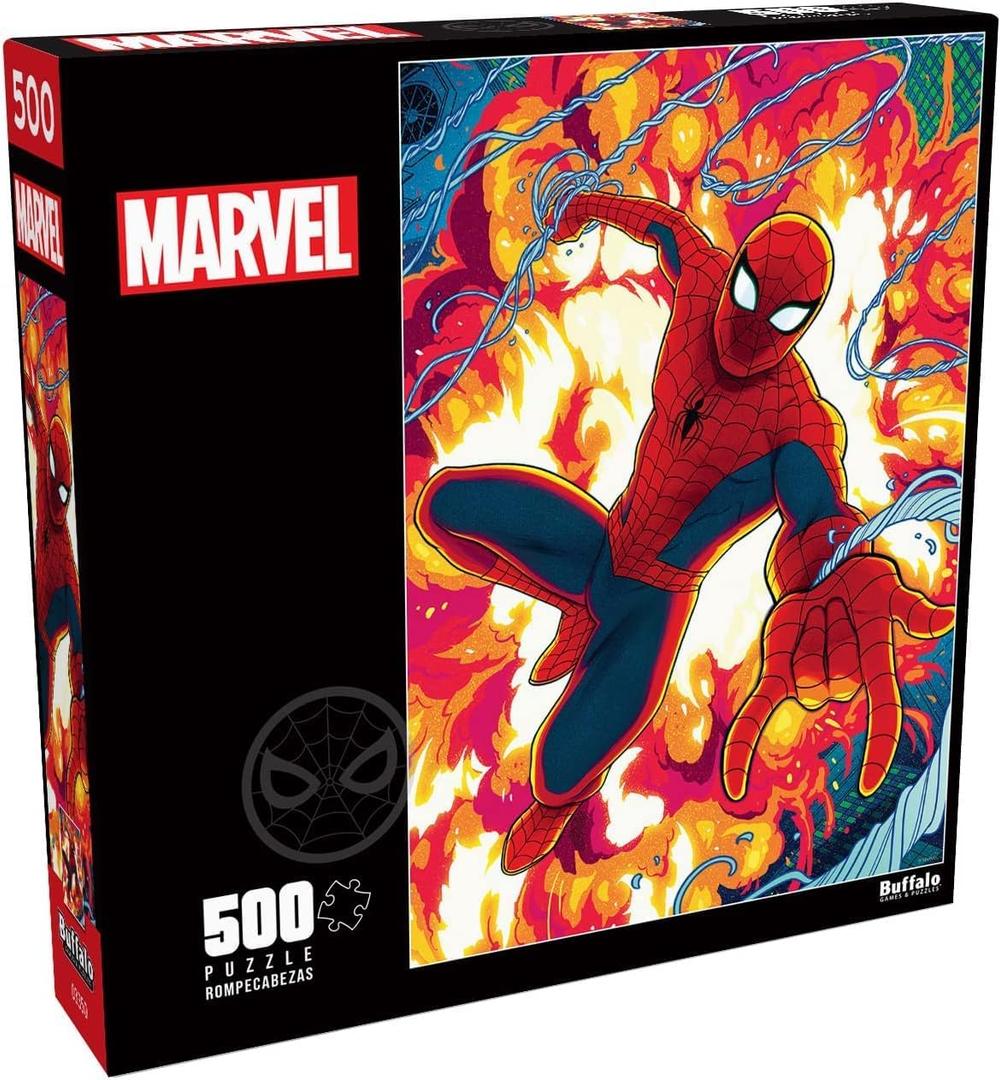 Buffalo Games - Marvel -Tales Featuring Spider-Man - 500 Piece Jigsaw Puzzle for Adults -Challenging Puzzle Perfect for Game Nights - Finished Size is 21.25 x 15.00
