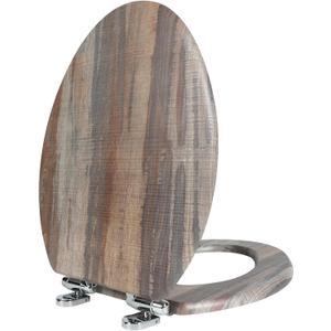 Angol Shiold Elongated Toilet Seat Molded Wood Toilet Seat with Quietly Close and Quick Release Hinges, Easy to Install also Easy to Clean (Elongated, Board) (Elongated-18.5)