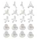 Lobergel 20pcs White Canopy Fitting Spare Parts Fits only Poles Inner Diameter 25mm/19mm, Patio Gazebo Awning Tent Feet Corner Center Connector for 10'x30' Outdoor Party Tent
