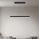 JS NOVA JUNS Modern Pendant Light Fixture, LED Black Chandelier for Kitchen Island, Ceiling Hanging Light with Adjustable Height for Dining Room, Bedroom, Living Room,6000K Daylight