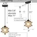 HAIXIANG Clear Glass Chandeliers Lighting Pendant Lights for Kitchen Island Dining Room Light Fixture Chandeliers Hanging Light with Warm Light Bulb,  Black - Clear, Clear Star*1
