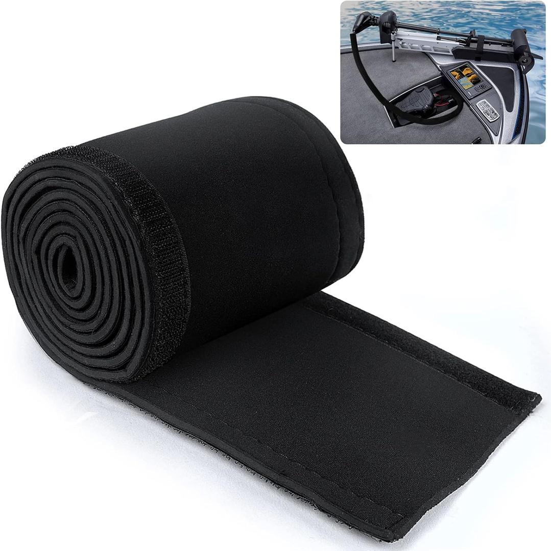 Trolling Motor Cable Sleeve, 60" L Black Neoprene Trolling Motor Sleeve Wire Cover Cable Wrap Organizer
