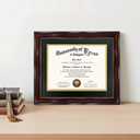 GraduationMall 8.5x11 Diploma Frame with Black over Gold Mat or Display 11x14 Document without Mat, UV Protection Acrylic, Mahogany with Gold Beads, Set of 3 Mahogany With Gold Beading, 11x14 or 8.5x11 With Mat 3-Pack