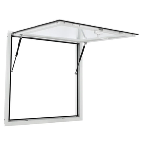 Garvee Concession Window, 36" x 36" Aluminum Alloy Food Truck Service Window, Concession Stand Serving Window Door with Double-Point Fork Lock, Concession Awning Door Up to 85 Degrees, Glass Not Included