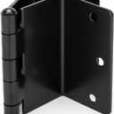 goldenwarm 3 Pack Black Swing Clear Expandable Door Hinges, 3.5" Inch with 1/4" Inch Radius, Full Mortise Matte Black Offset Door Hinges