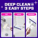 Mr. Clean Magic Eraser Shower & Tub Scrubber, Bathroom Cleaner, All in One Bathroom Cleaner, Lemon Starter Kit, 1 Scrubber & 2 Foaming Magic Erasers