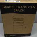 2 Pack 2.7 Gal Bathroom Trash Can with Lid, Automatic Trash Can Small Smart Garbage Can Touchless, Slim Motion Sensor Waterproof Plastic Trash Bins for Bedroom Office Kitchen Toilet (White)