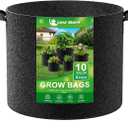 Land Guard 4-Pack Fabric Grow Bags 10 Gallon, Thickened Nonwoven Garden Pots, Growing Bags with Handles, Black, 4 Pcs