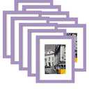 Eletecpro 8x10 Picture Frames Set of 10, Picture Frame Collage Wall Decor Display 5x7 Photo With Mat or 8x10 without Mat, Home Decor Gallery Frame for Table Top or Wall Mounting, Purple