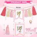 Bow Pink 1/2 Birthday Decorations,Bow Crown with High Chair Banner and Cake Plate,Half Birthday Party Decoration For Girl Baby Shower (White)