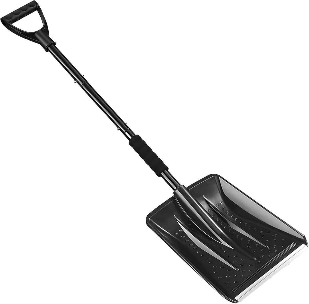 Snow Shovel, Snow Shovel with Ergonomic D-shaped Handle, Portable Snow Clearing Tool, Multifunctional Removable Snow Shovel for Balconies, Walkways, Stairs, Gardens, Garages, Cars