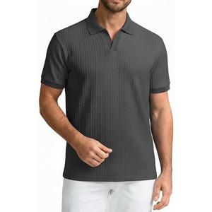 SAMERM Mens Knit Polo Shirts Short Sleeve Textured Casual Polo Shirt Fashion Stylish Lightweight Breathable T Shirt for Men XL