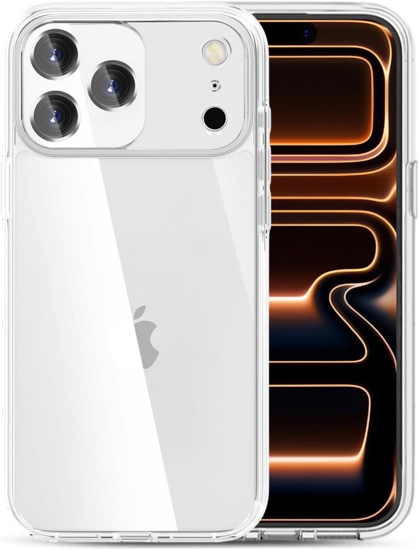 TENOC Phone Case Compatible with iPhone 17 Pro Max, Clear Case Shockproof Protective Bumper Slim Cover for 6.9 Inch