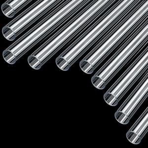 JoyTube Clear Rigid Acrylic Pipe Tube 1"(25mm) OD x 2mm Wall Thickness 15.5" Length Round DIY Chemical Resistant High Impact PMMA Tubing for Lamps and Lanterns, Water Cooling System (10 Pcs)