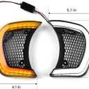 LED Headlight Vent Turn Signal for Road Glide, LED Fairing Vent Accent Lamp Indicator Side Lights for Harley Road Glide FLTRX Special FLTRXS CVO Ultra FLTRX 2015-2024 Accessories (Smoked Lens)