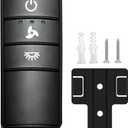 3 Speeds Ceiling Fan Remote Control for Hampton Bay, Works with Home Decorators Collection Hampton Bay, Replcement for TX028C-S, TX028C-L, Light Dimmer, 5 DIP Switches & Learn (Remote ONLY)