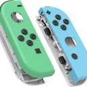 eXtremeRate DIY Replacement Shell Buttons for Nintendo Switch & Switch OLED, Mint Green & Heaven Blue Custom Housing Case with Full Set Button for Joycon Controller [Only The Shell, NOT The Joycon]