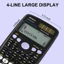 Scientific Calculators, IPEROT Black Math Calculator with 417 Function, Solar Battery Power and 4-Line Display, School Supplies for Middle High College Students Teachers (Black 991ES)