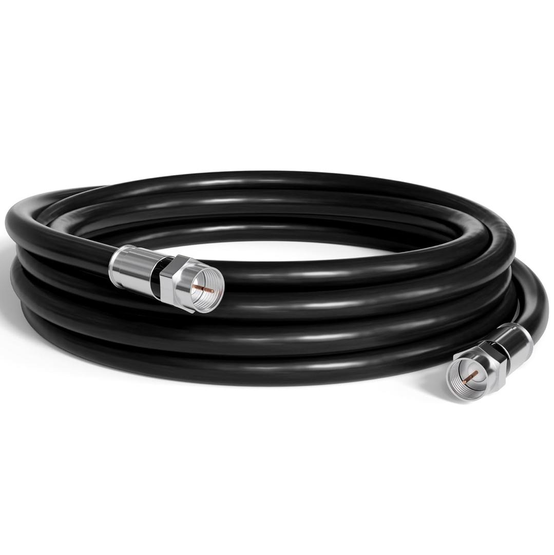 THE CIMPLE CO Coaxial Cable, 10 FT, Indoor/Outdoor, High Speed Internet, Satellite Extension, RG6, Dual Shielded Coax, CATV, UV Resistant, Weather Proof, CL2 Rated, 3 Meters, Black