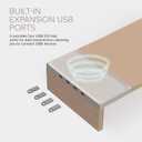 POUT E9 Dual Monitor Stand with Drawer - Wireless Charger and USB Hub (Maple White)