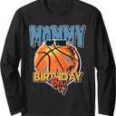 Mommy of the Birthday Boy Basketball Theme Matching Long Sleeve T-Shirt, S