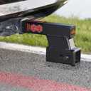 TOPTOW Trailer Receiver Hitch Extender Adapter 4" Drop/Riser, 8" and 10" Extension Length, 2" Shank, 7500lbs Towing Capacity, Matte Black