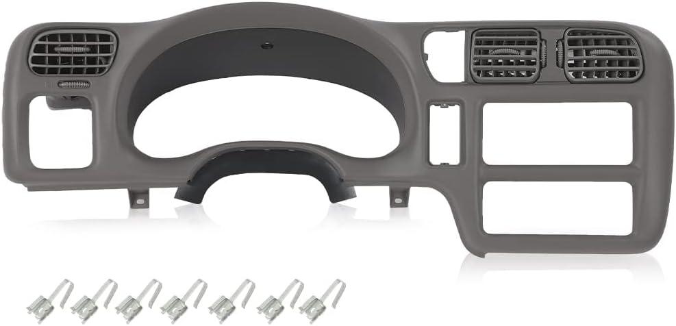 G-PLUS Dash Trim Bezel Cover Compatible with Chevy Blazer S10 GMC Jimmy S15 Sonoma 1998-2004 (Not Fit Double Din) Light Gray (Single Din, Light Gray(AMZ))