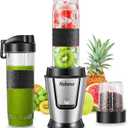 Personal Blender, Electric Shake Bottle with 2 x 20oz Travel Bottle and Coffee/Spices Jar, Portable Shaker Cups for Protein Shakes, 500W Single Serve Blender for Shakes and Smoothies, Sports(Black)