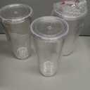 Amazing Abby - Alaska On-the-Go - 24-Ounce Insulated Plastic Tumblers with Lid and Straw (Set of 4), Double-Wall Travel Tumblers, All-Clear Drinking Glasses, BPA-Free, Shatter-Proof, Dishwasher-Safe