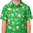 redgino Kids Toddler Boy Girl St Patrick's Day Shirts Lucky Tshirts Short Sleeve Tees Shamrock Outfit 2-10 Years (Green, L)