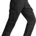 SPOSULEI Mens Tactical Pants Ripstop Cargo Work Pants with 9 Pockets Water Resistant Breathable Hiking Construction Pants (Black, 34Wx34L)