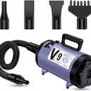 Professional Dog Grooming Dryer with Heater, 5.2HP High-Power Dog Blower, Variable Speed Adjustable, Low Noise Pet Hair Dryer for All Breeds(Purple)