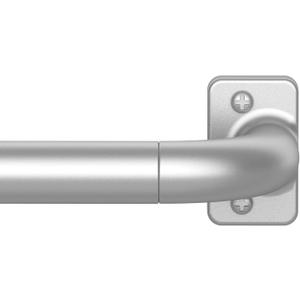 Silver Curtain Rods for Windows 48 to 78, 1 inch Blackout Wrap Around, Adjustable Heavy Duty Curtain Rods for Bedroom, Kitchen and Outdoor Patio