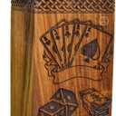 Vintage Casino Playing Card with Rolling Dice Wooden Urns box for Human Ashes Male female adult Burial Funeral Urn Box ((Medium [9.5X5.5] 180 Cubic INCHES))