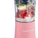 Hamilton Beach Portable Blender for Shakes and Smoothies with 14 Oz BPA Free Travel Cup and Lid, Durable Stainless Steel Blades for Powerful Blending Performance, Coral (51171)