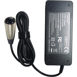 3-Pin XLR AC/DC Adapter Charger Compatible with Hoveround MPV 1 MPV4/5 12V 35Ah Lead-Acid Battery FY-4101 24VDC 5A Electric Wheelchair Power Supply Cord Cable PS Mains PSU