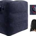 Inflatable Foot Rest for Air Travel,Airplane Travel Foot Rest Adjustable Height,Car/Airplane,Footrest Pillow with Pump for Office,Airplane,Train,Cars,Home