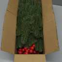 90 PCS Artificial Pine Branches Cedar Stems with Red Holly Berries - Perfect Faux Pine Greenery Stems for Christmas Tree, Wreath & Garland DIY Crafts Holiday Home Decoration