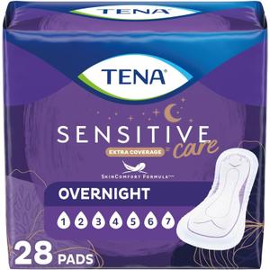 TENA Sensitive Overnight Dry-Fast Core Adult Female Bladder Control Pads, 16 Inch, 28 Count, 1 Pack