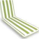 Only choice 2 Pcs Set Outdoor Lounge Chair Cushions Patio Chaise Lounge Chair Replacement Cushions Furniture Seat Cushions(Green White Striped), 74.4"x 22.05"x 2.76"